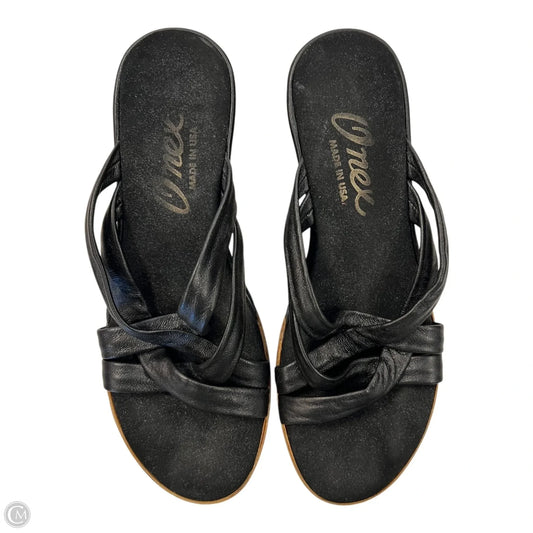 Sandals Heels Block By Clothes Mentor In Black & Tan, Size: 8