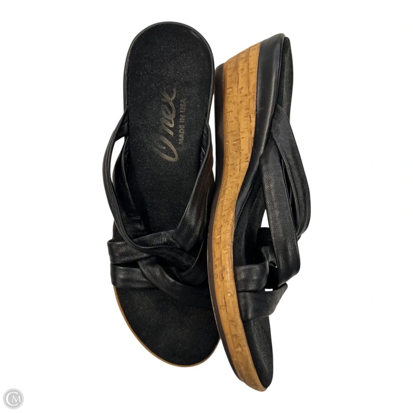 Sandals Heels Block By Clothes Mentor In Black & Tan, Size: 8