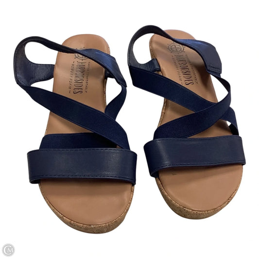 Sandals Heels Wedge By Clothes Mentor In Blue, Size: 7