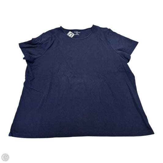 Top Short Sleeve Basic By Croft And Barrow In Navy, Size: 1x