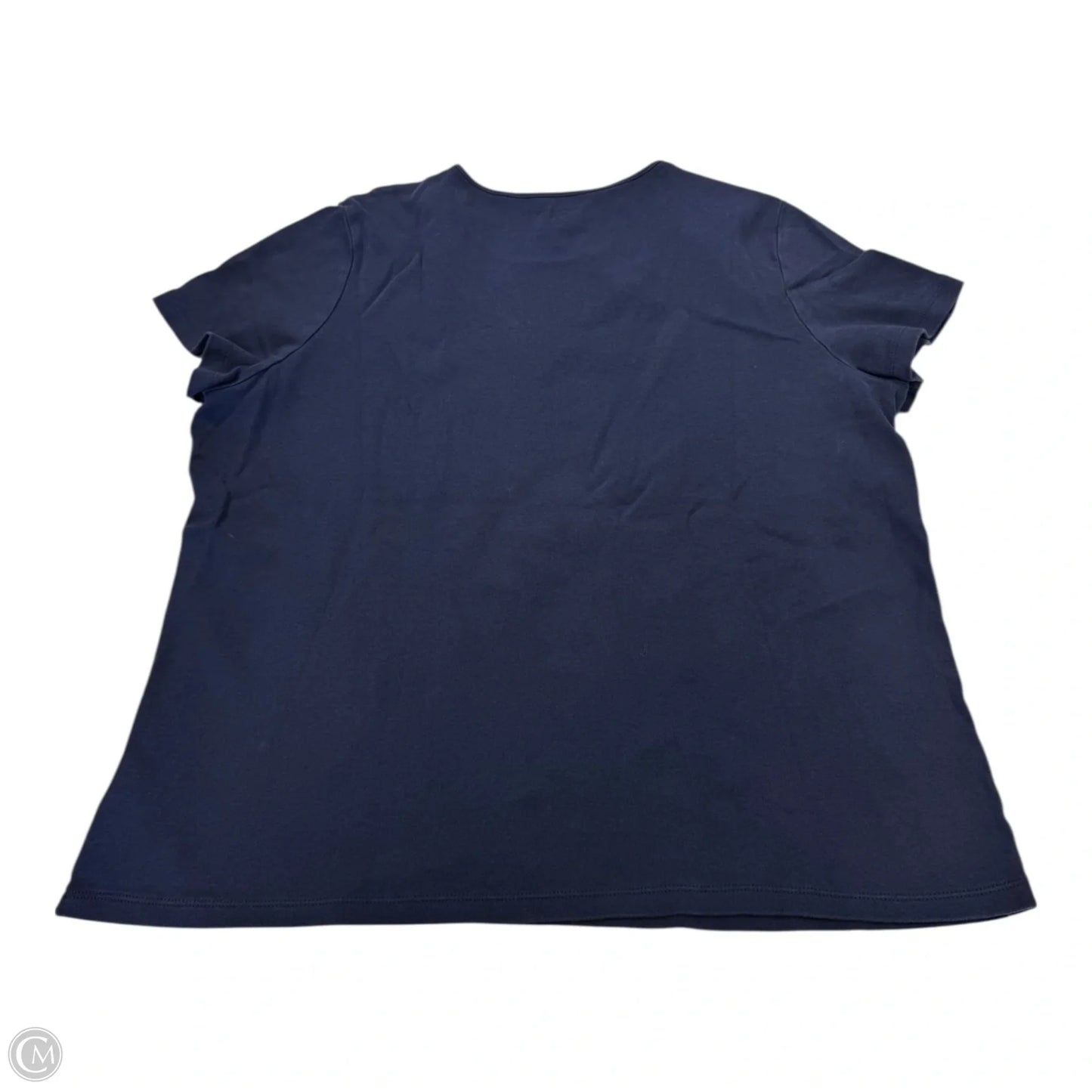 Top Short Sleeve Basic By Croft And Barrow In Navy, Size: 1x
