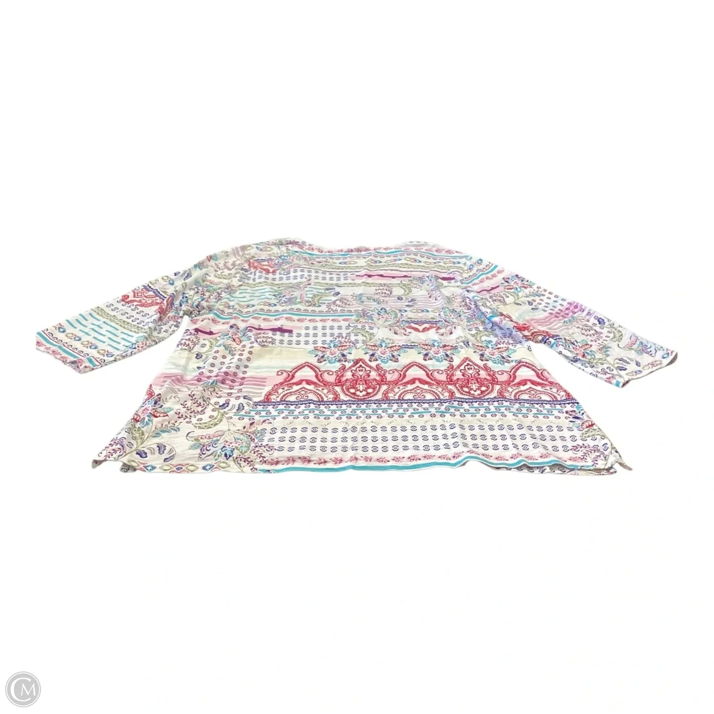 Top 3/4 Sleeve By Chicos In Multi-colored, Size: 2x