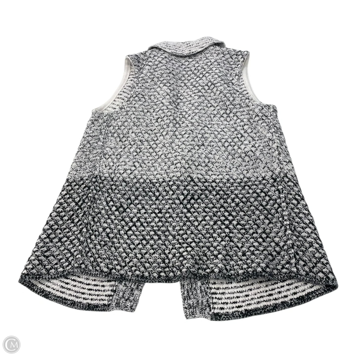 Vest Sweater By Chicos In Black & White, Size: S