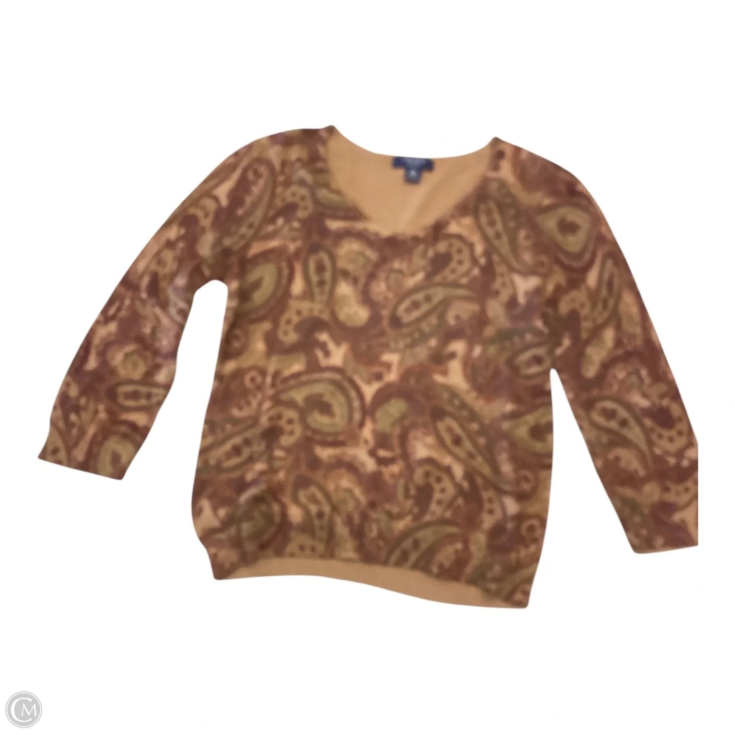 Top Long Sleeve By Chaps In Paisley Print, Size: Mp