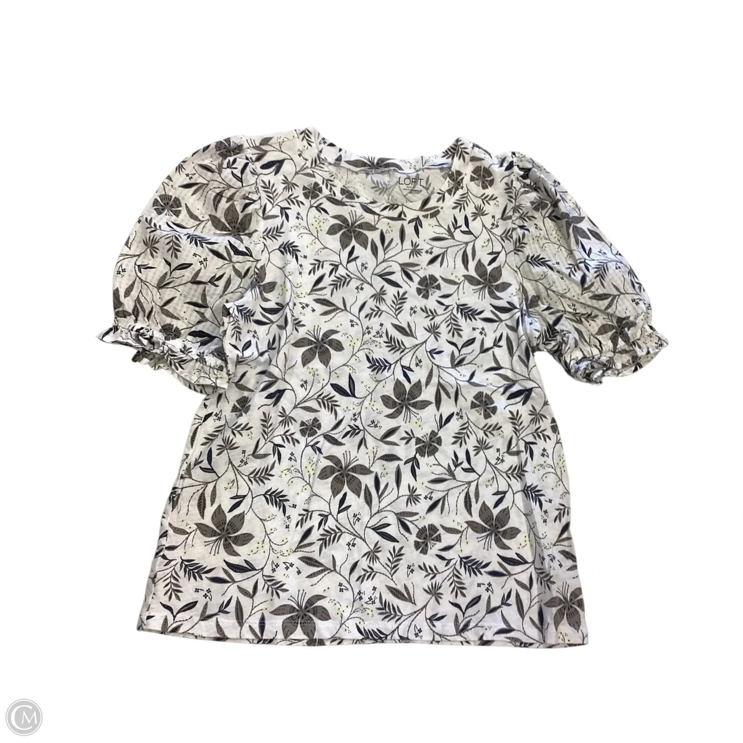 Top Short Sleeve By Loft In Floral Print, Size: M