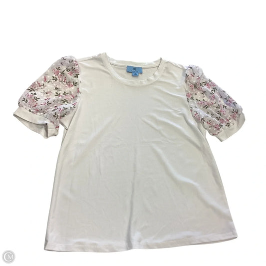 Top Short Sleeve By Cece In White, Size: M