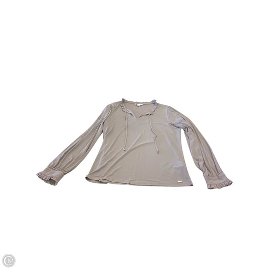 Top Long Sleeve By Calvin Klein In Grey, Size: L