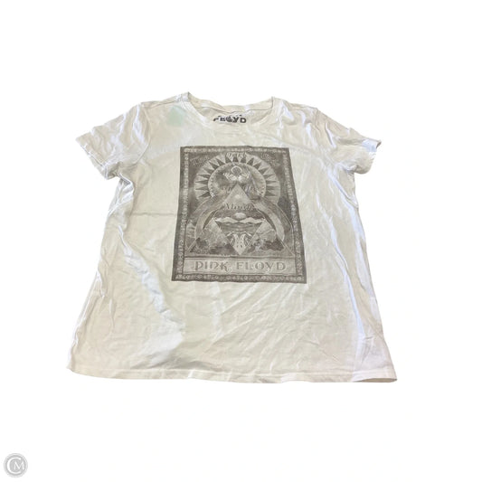 Top Short Sleeve Basic By Lucky Brand In Grey & White, Size: L