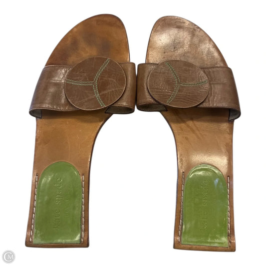 Sandals Designer By Kate Spade In Brown & Green, Size: 6.5
