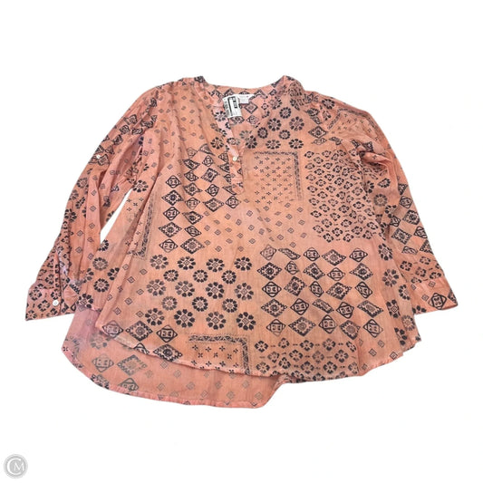 Top Long Sleeve By Intro In Peach, Size: M