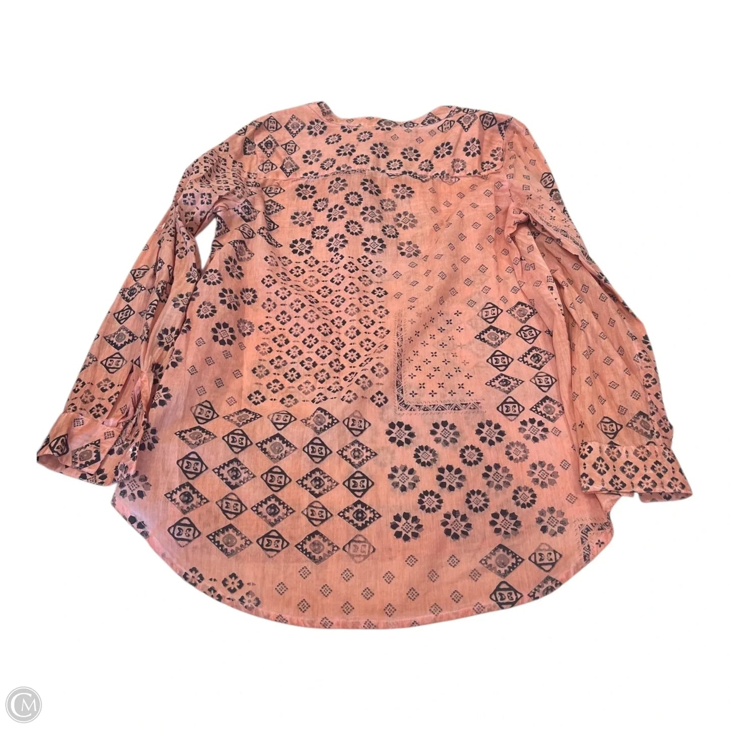 Top Long Sleeve By Intro In Peach, Size: M