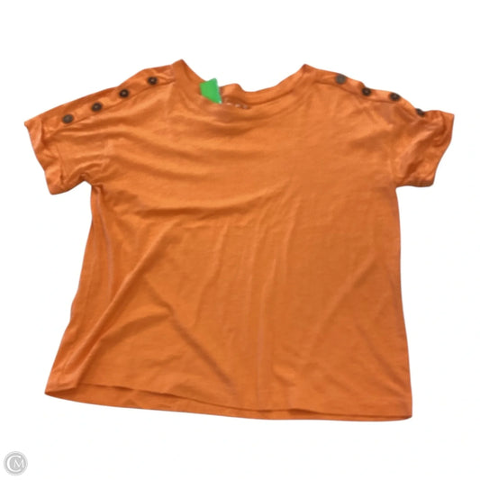 Top Short Sleeve By Loft In Orange, Size: S