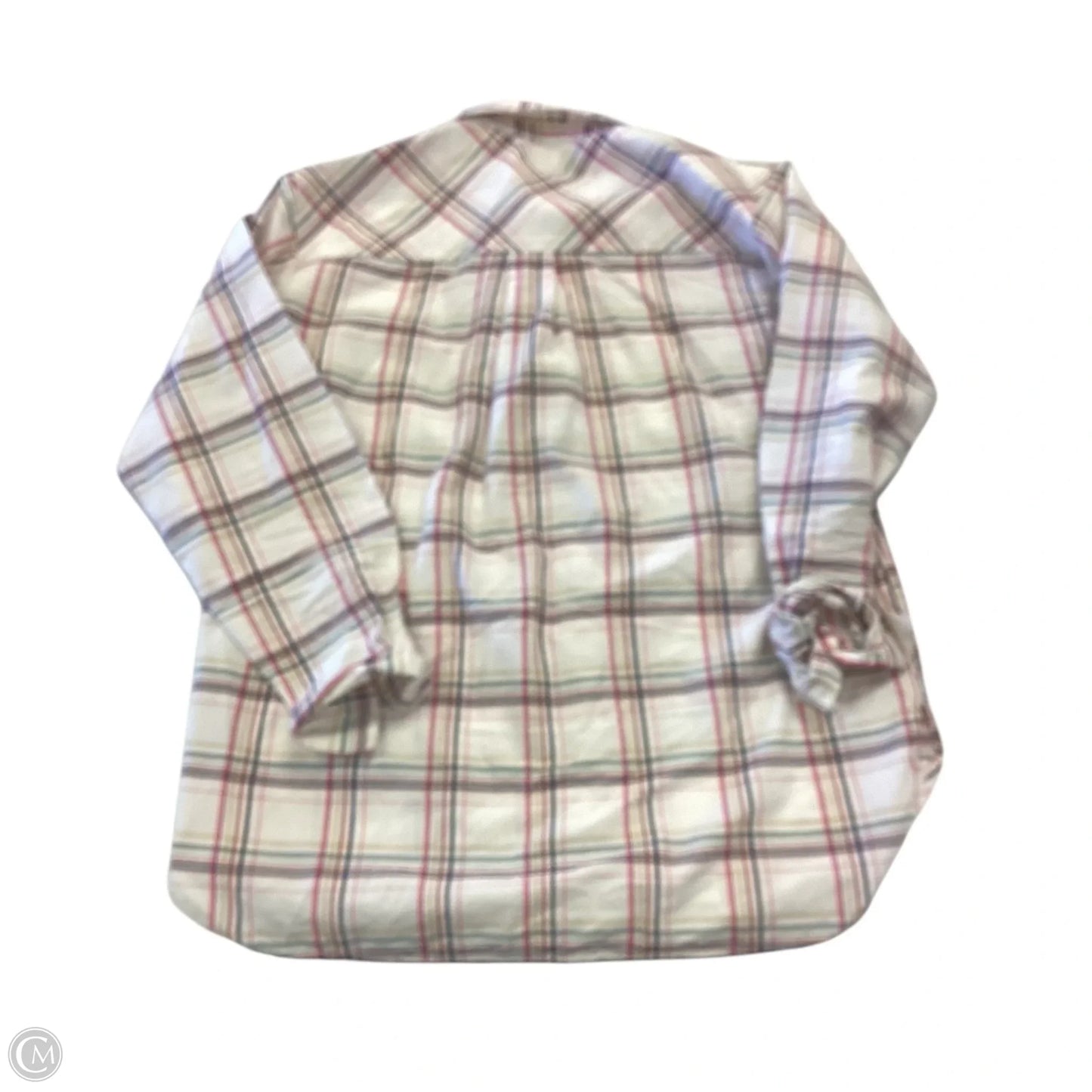 Top Long Sleeve By Loft In Plaid Pattern, Size: S