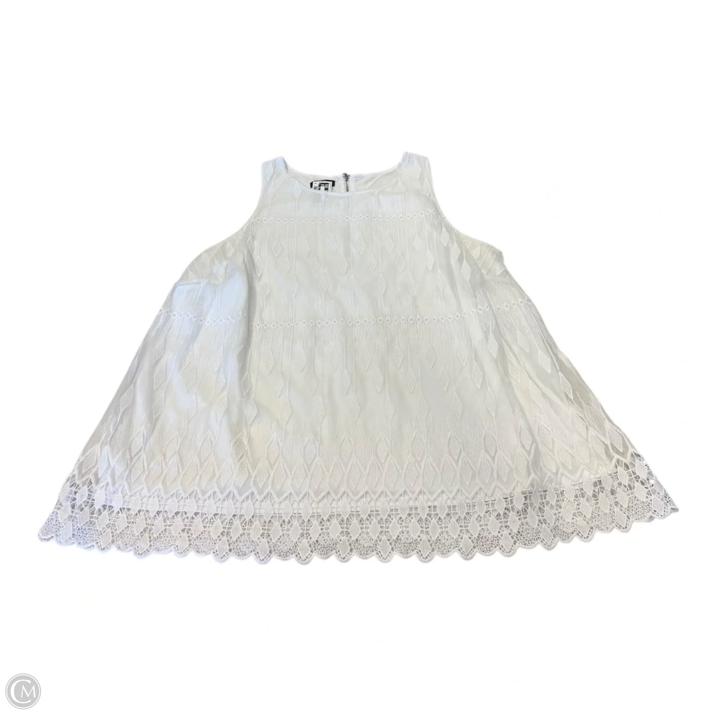 Top Sleeveless By Alfani In White, Size: 2x