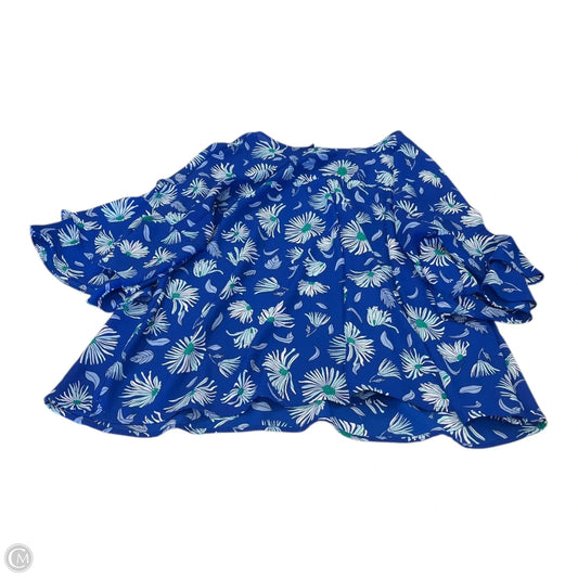Top 3/4 Sleeve By Liz Claiborne In Blue, Size: L