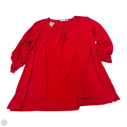 Top Long Sleeve By Susan Graver In Red, Size: Xl