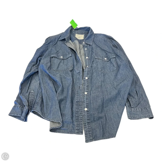 Top Long Sleeve By Sonoma In Blue, Size: 1x