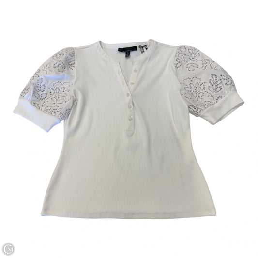 Blouse Short Sleeve By White House Black Market In White, Size: L