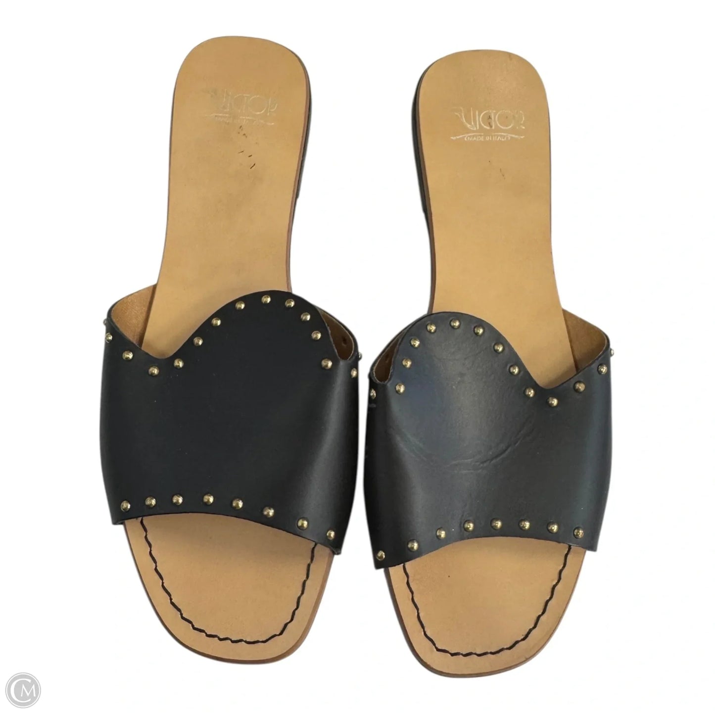 Sandals Flats By Victor In Black & Tan, Size: 10