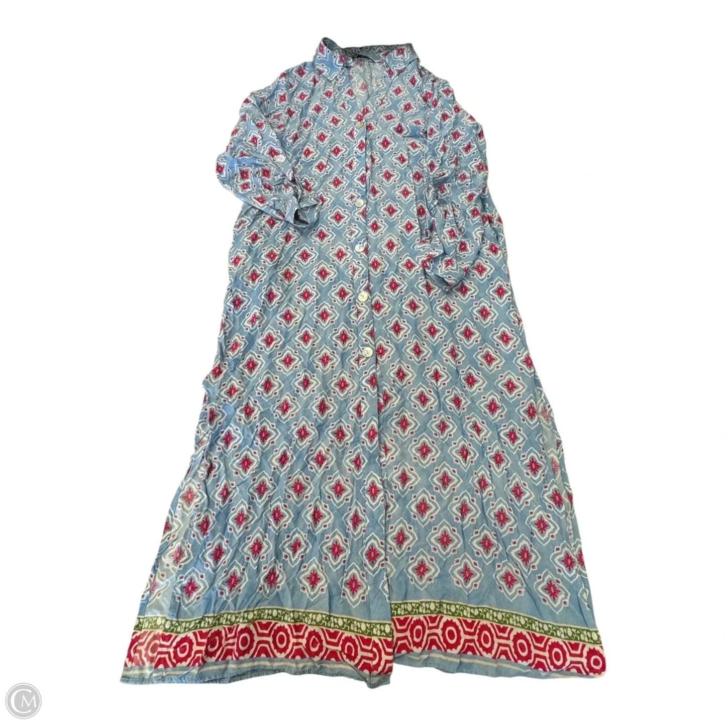 Dress Casual Maxi By Zara In Blue & Pink, Size: S