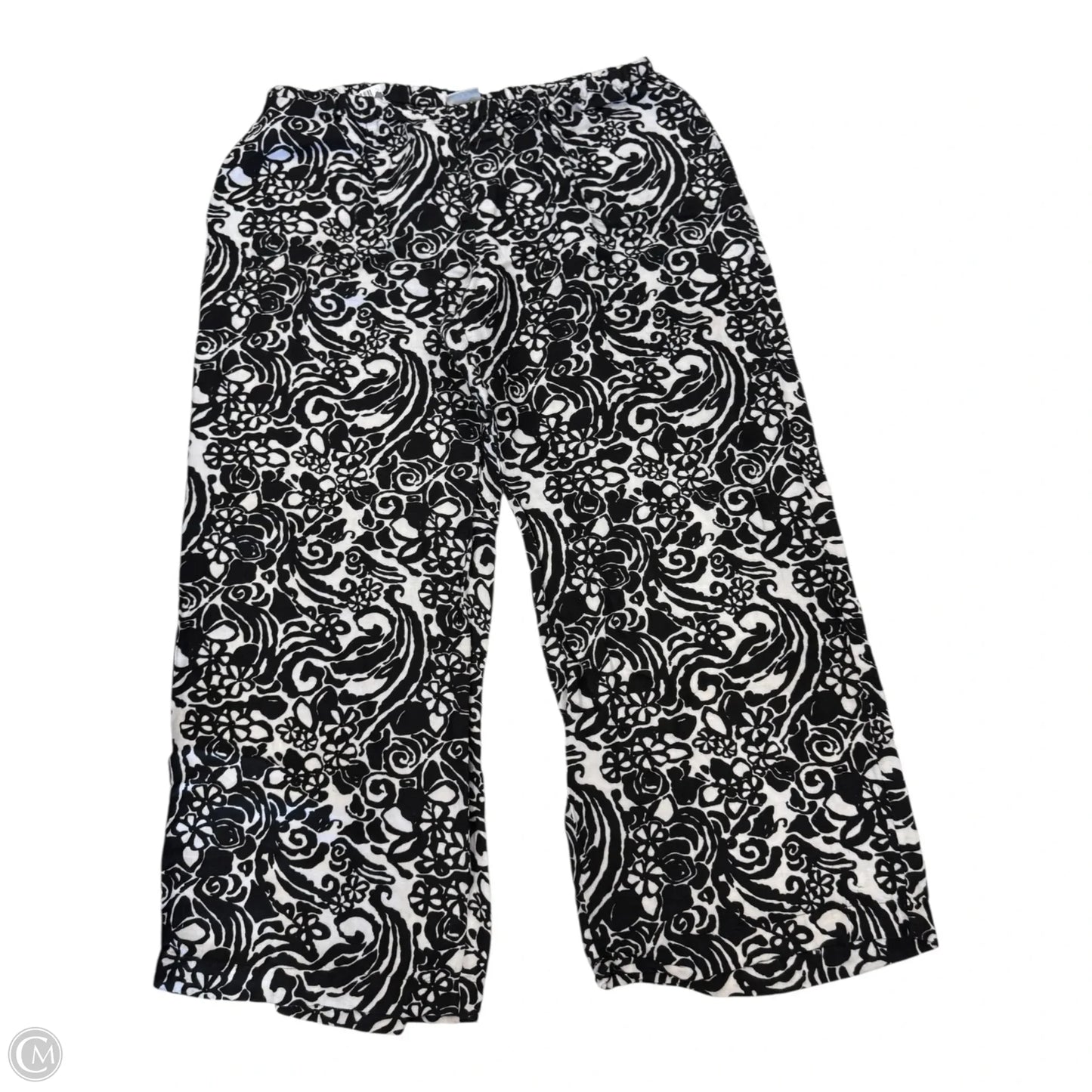 Pants Linen By Chicos In Black & White, Size: Xl