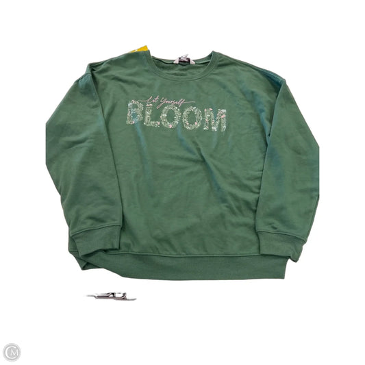 Sweatshirt Crewneck By Nine West In Green, Size: M