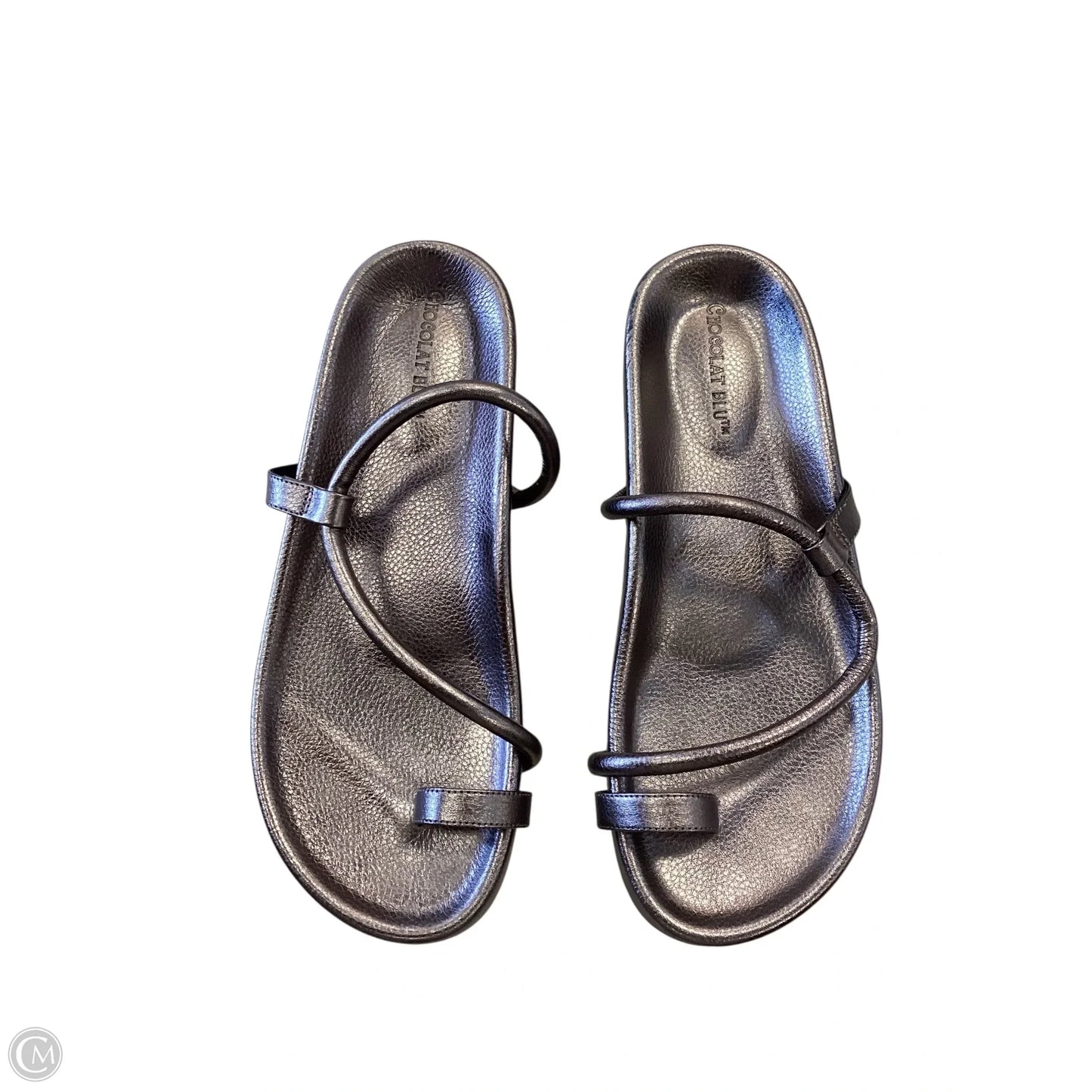Sandals Flats By Clothes Mentor In Silver, Size: 8