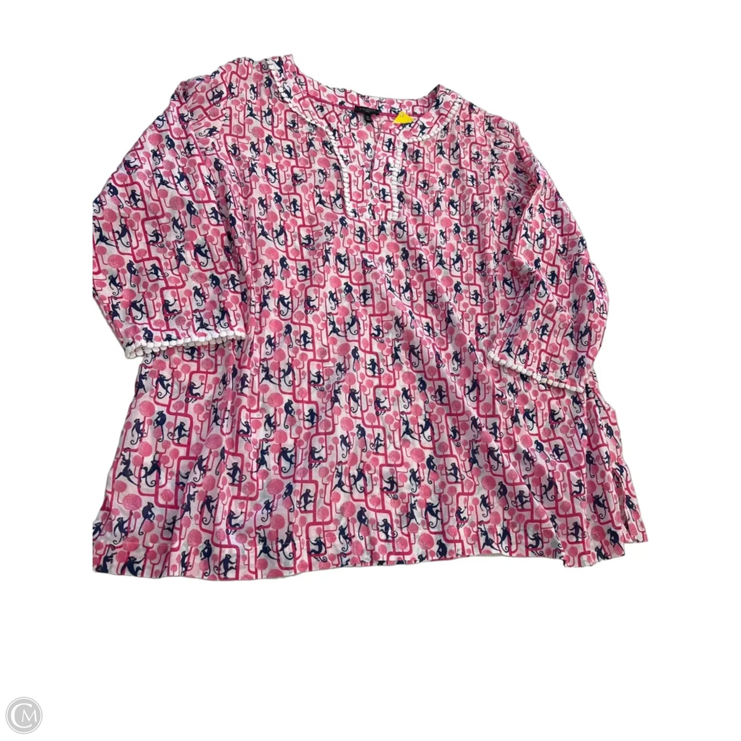 Top Long Sleeve By Talbots In Blue & Pink, Size: 2x