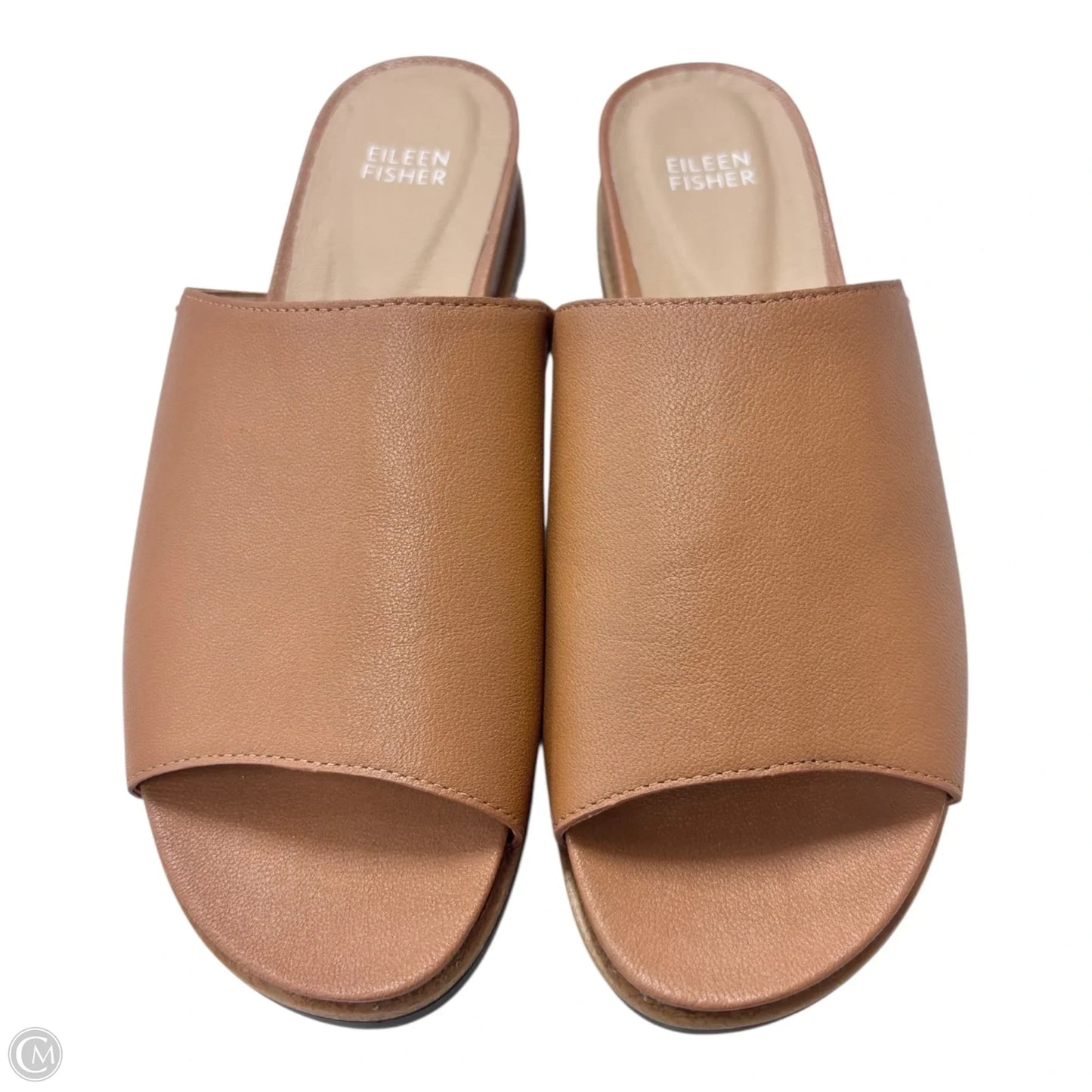 Sandals Heels Platform By Eileen Fisher In Tan, Size: 9.5