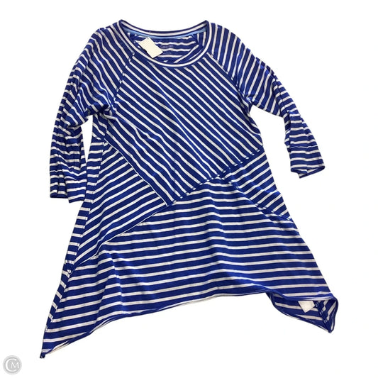 Top Long Sleeve By Calvin Klein In Striped Pattern, Size: L