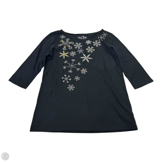 Top Long Sleeve By Coral Bay In Black, Size: Mp