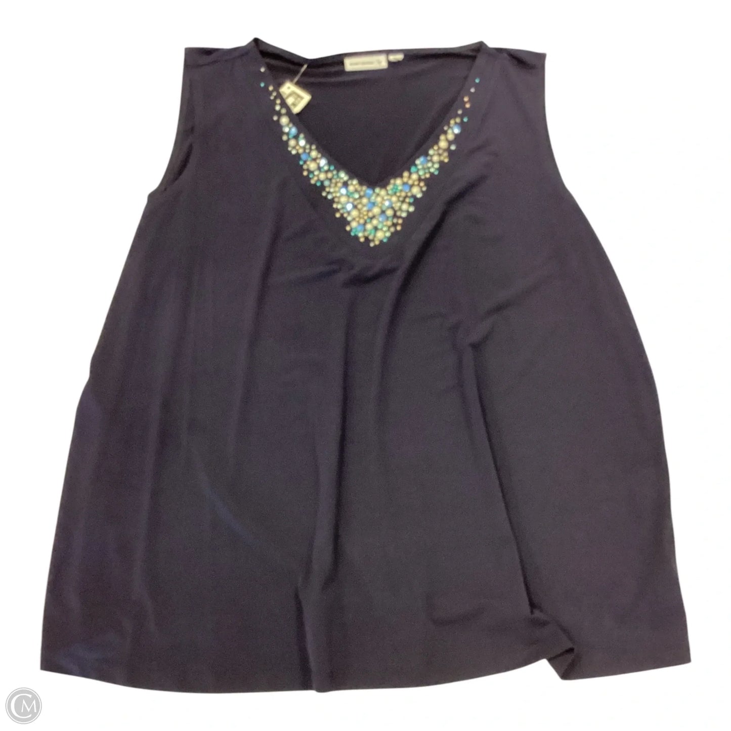 Top Short Sleeve By Susan Graver In Blue, Size: 3x