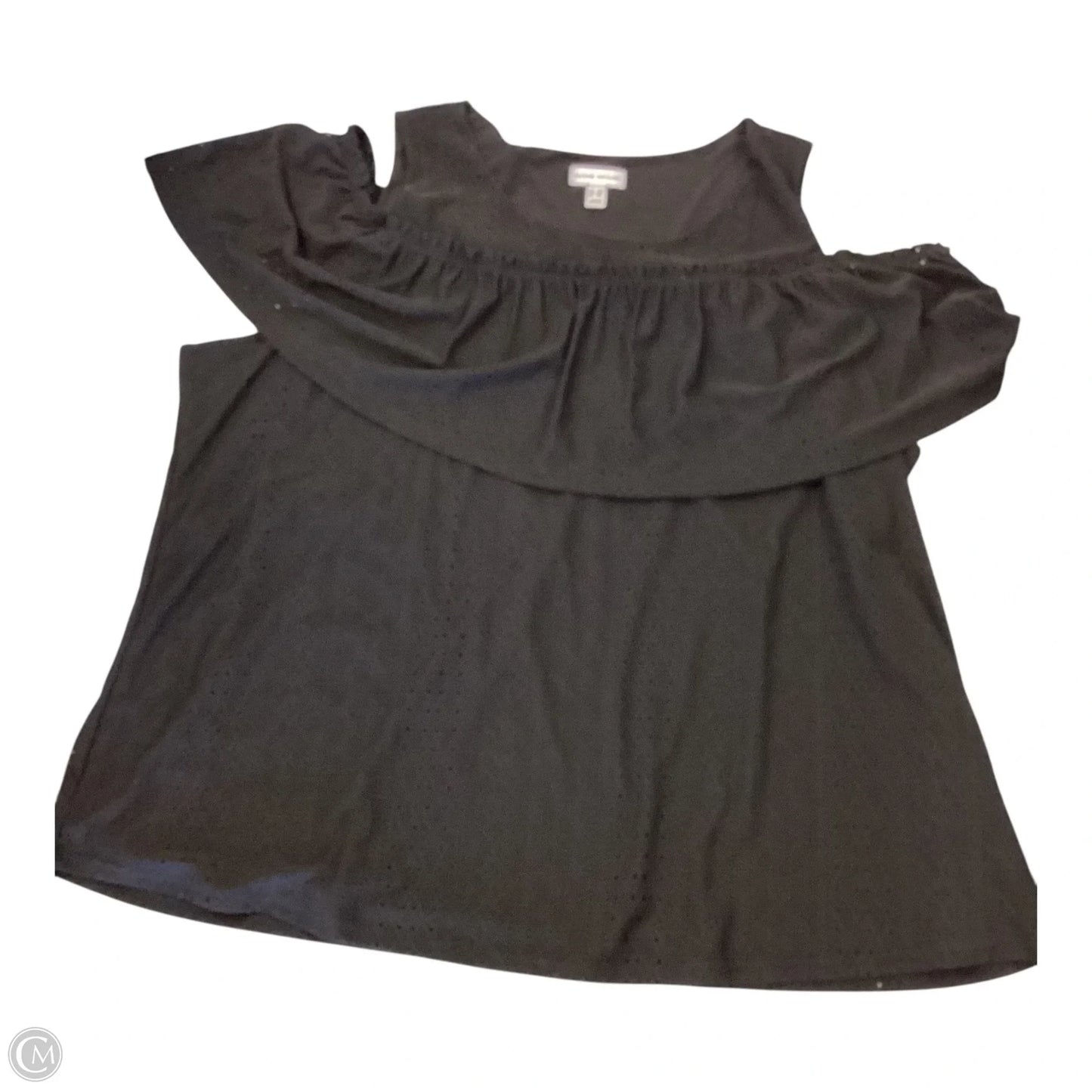 Top Short Sleeve By Susan Graver In Black, Size: 3x
