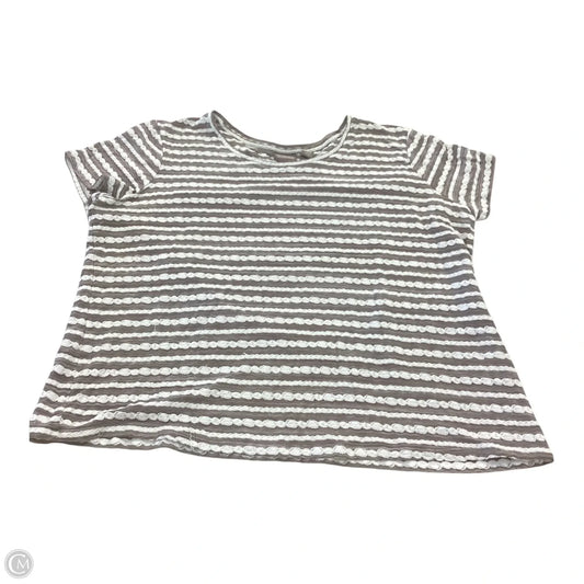 Top Short Sleeve By Chicos In Striped Pattern, Size: Xl