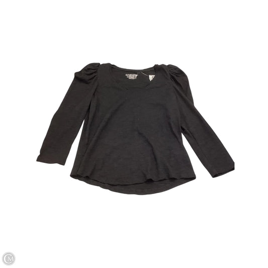 Top 3/4 Sleeve By Chicos In Black, Size: Xs
