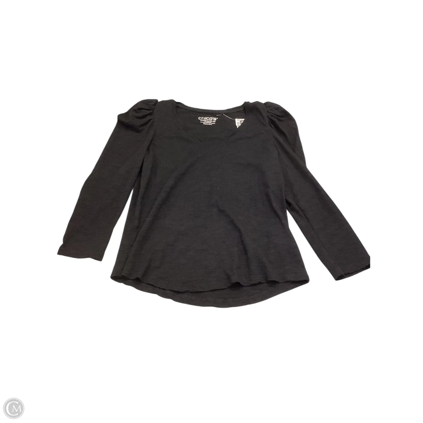 Top 3/4 Sleeve By Chicos In Black, Size: Xs