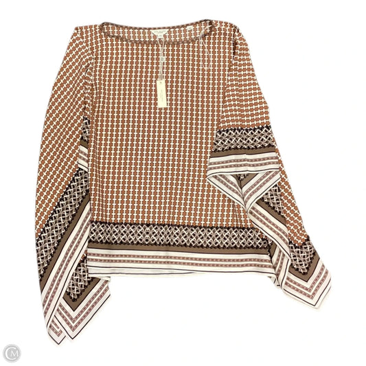 Poncho By Max Studio In Brown & Cream, Size: Osfm