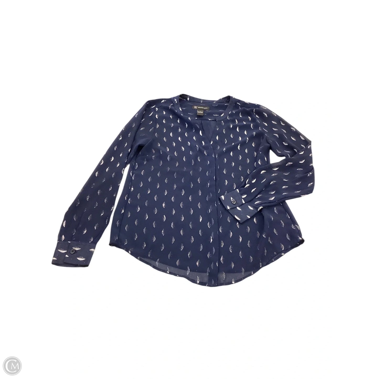 Top Long Sleeve By Inc In Blue & Silver, Size: 0