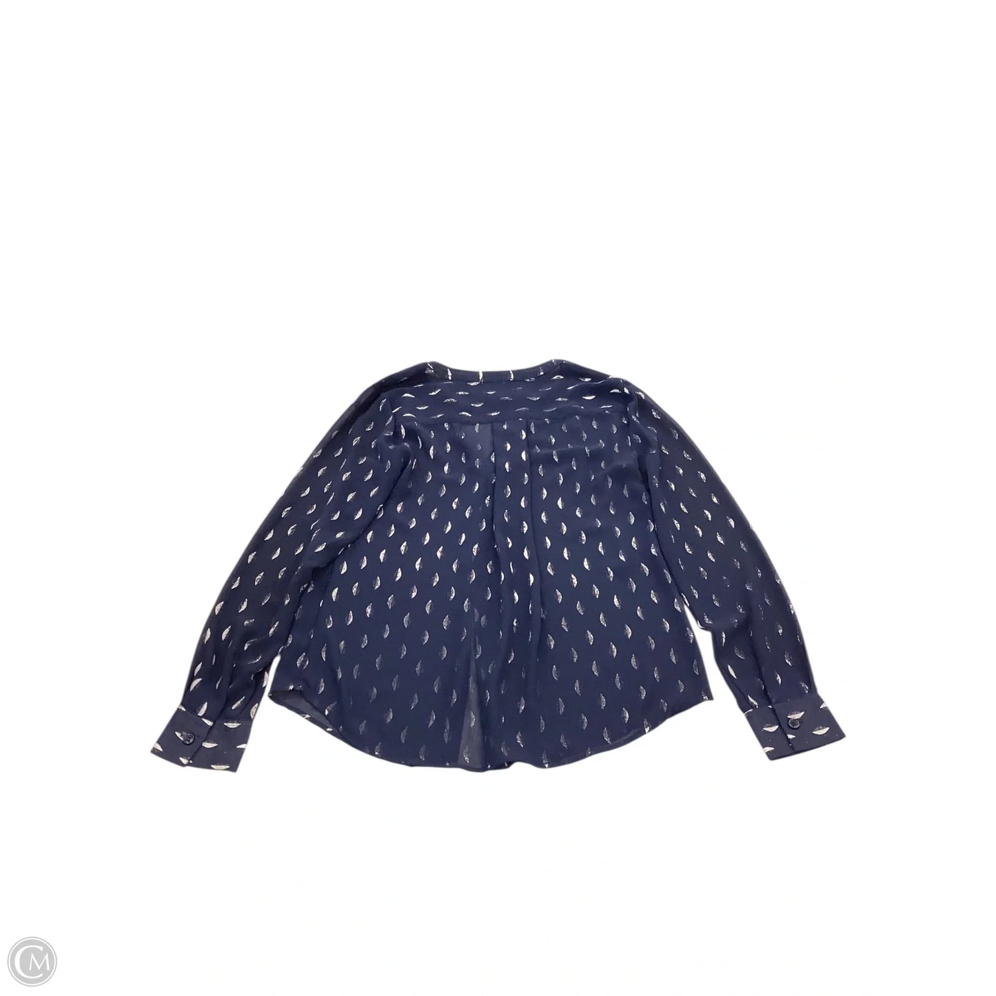 Top Long Sleeve By Inc In Blue & Silver, Size: 0