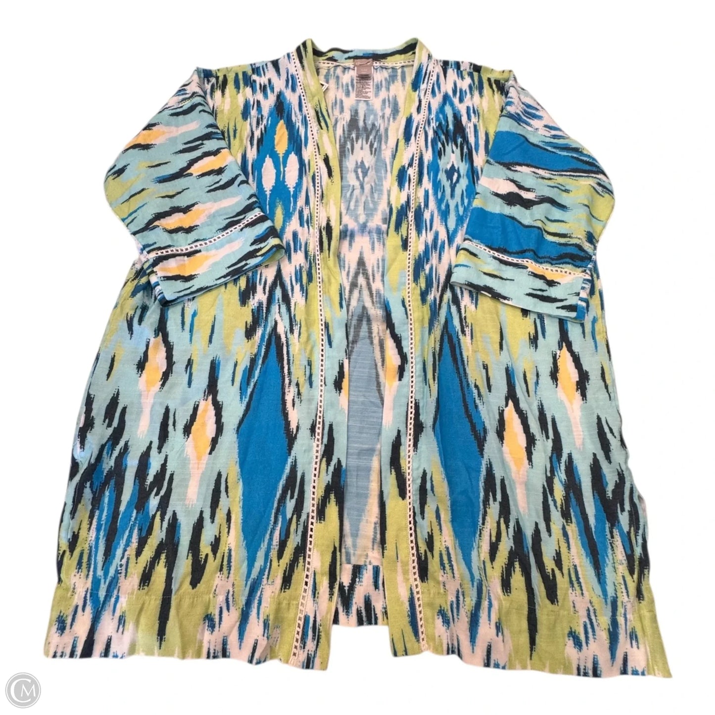 Kimono By Chicos In Blue & Green, Size: Osfm