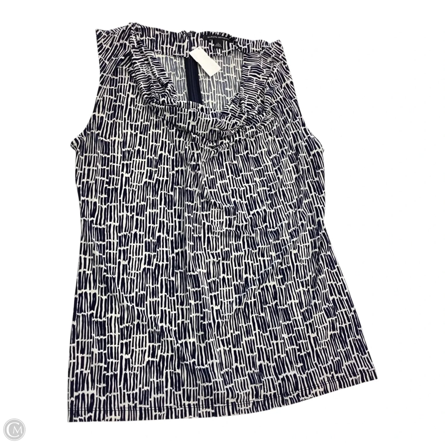 Tank Top By Banana Republic In Blue & Cream, Size: L