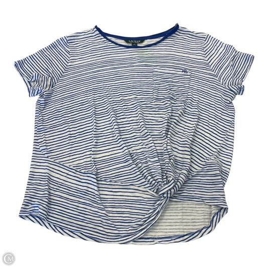 Top Short Sleeve By Lauren By Ralph Lauren In Striped Pattern, Size: Xl