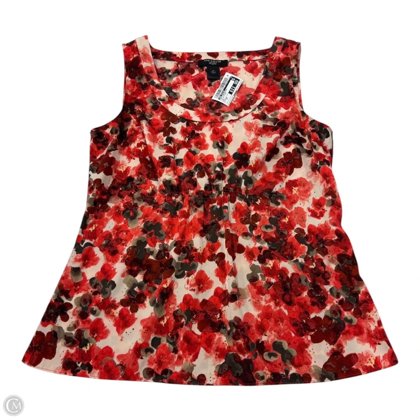 Top Sleeveless By Ann Taylor In Black & Red, Size: Sp