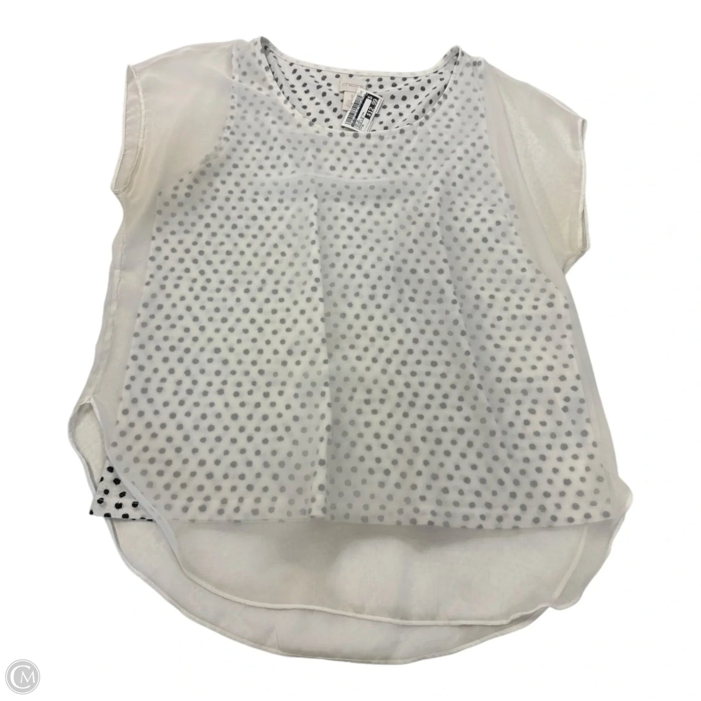 Top Short Sleeve By Chicos In Polkadot Pattern, Size: M