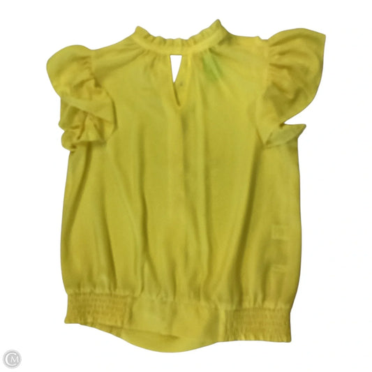 Top Short Sleeve By New York And Co In Yellow, Size: M