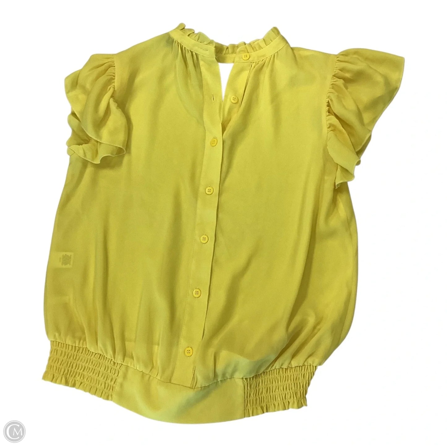 Top Short Sleeve By New York And Co In Yellow, Size: M
