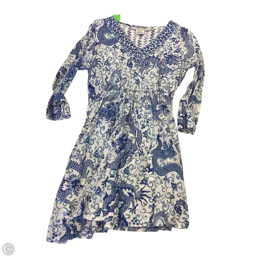 Dress Casual Short By Gretchen Scott In Blue & White, Size: M