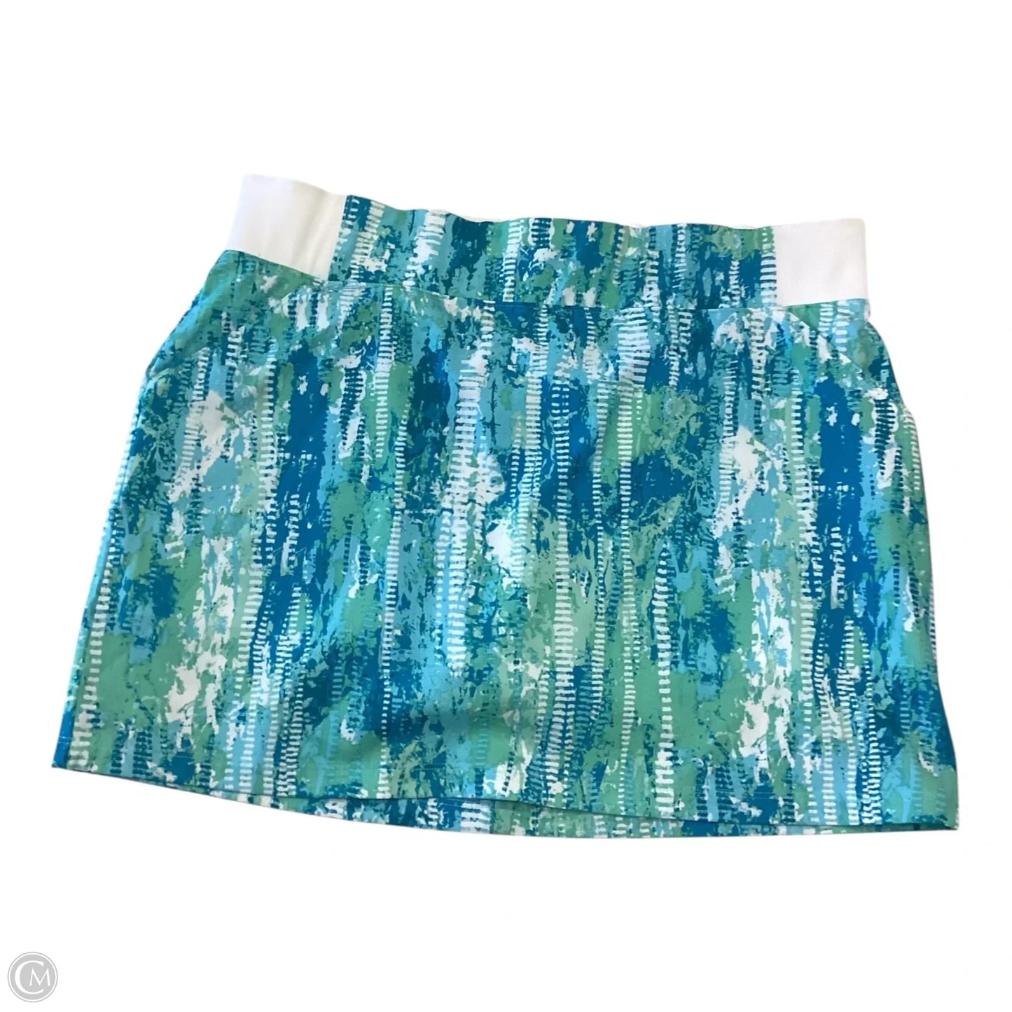Athletic Skort By Reel Legends In Blue & Green, Size: L
