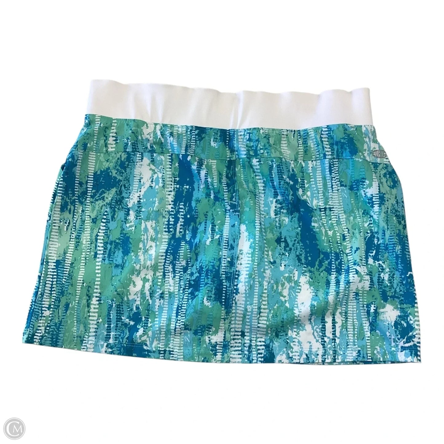 Athletic Skort By Reel Legends In Blue & Green, Size: L
