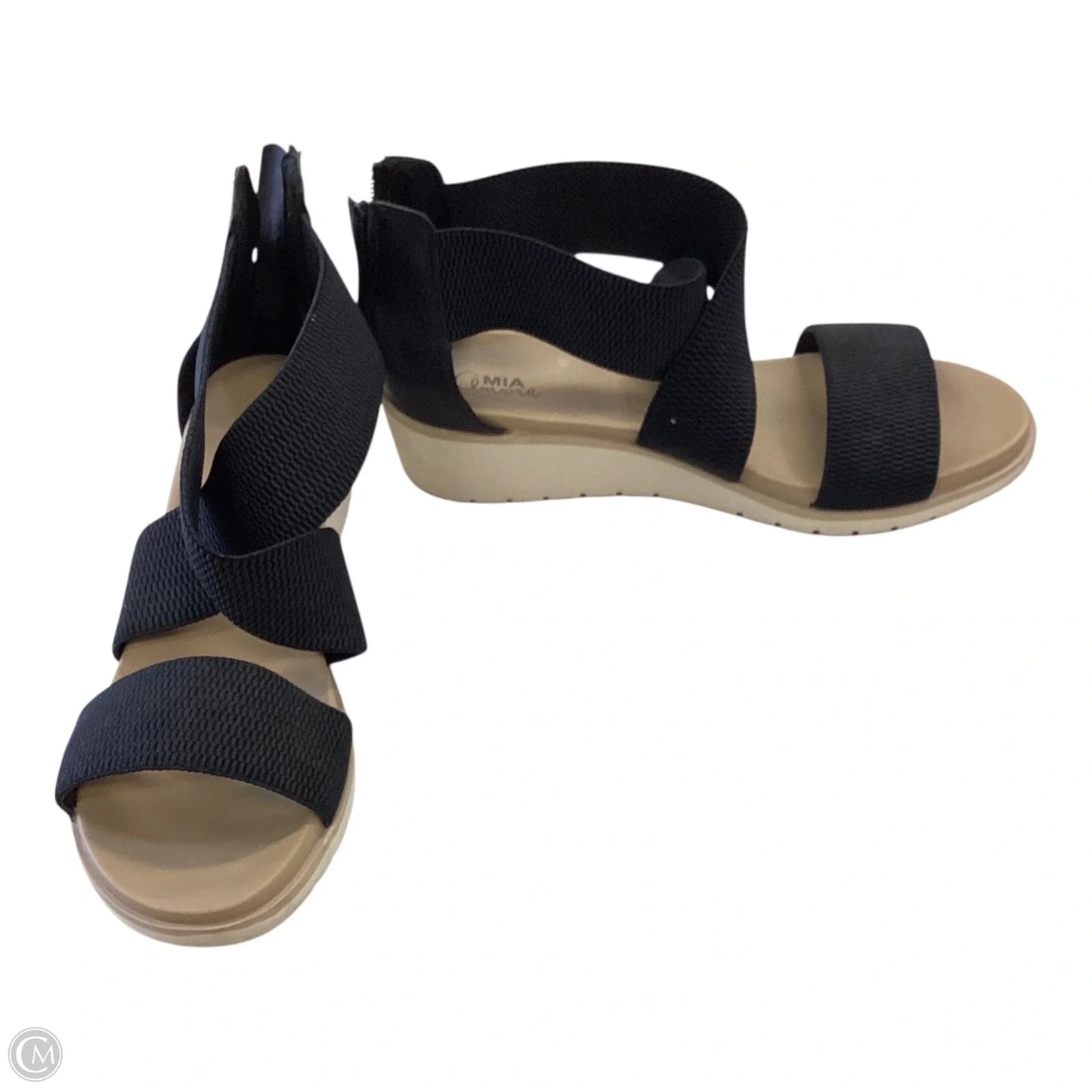 Sandals Heels Wedge By Clothes Mentor In Black, Size: 9